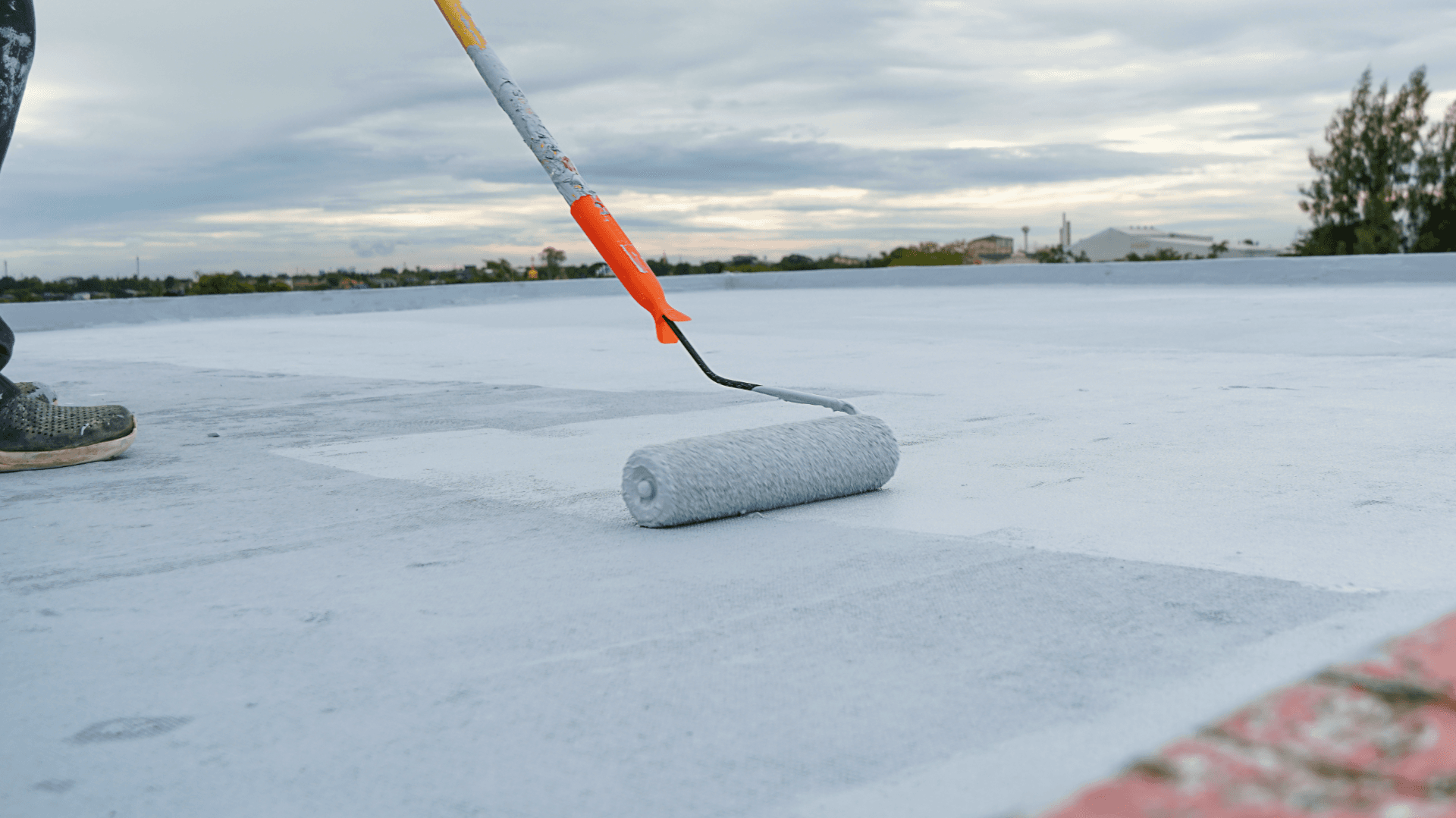 Protective commercial roof coating application