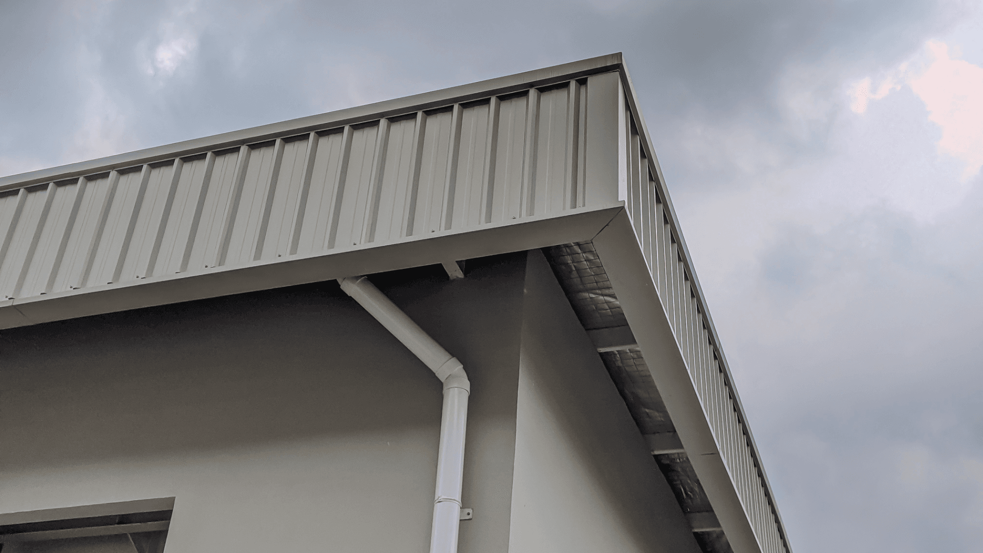 Gutters on commercial building